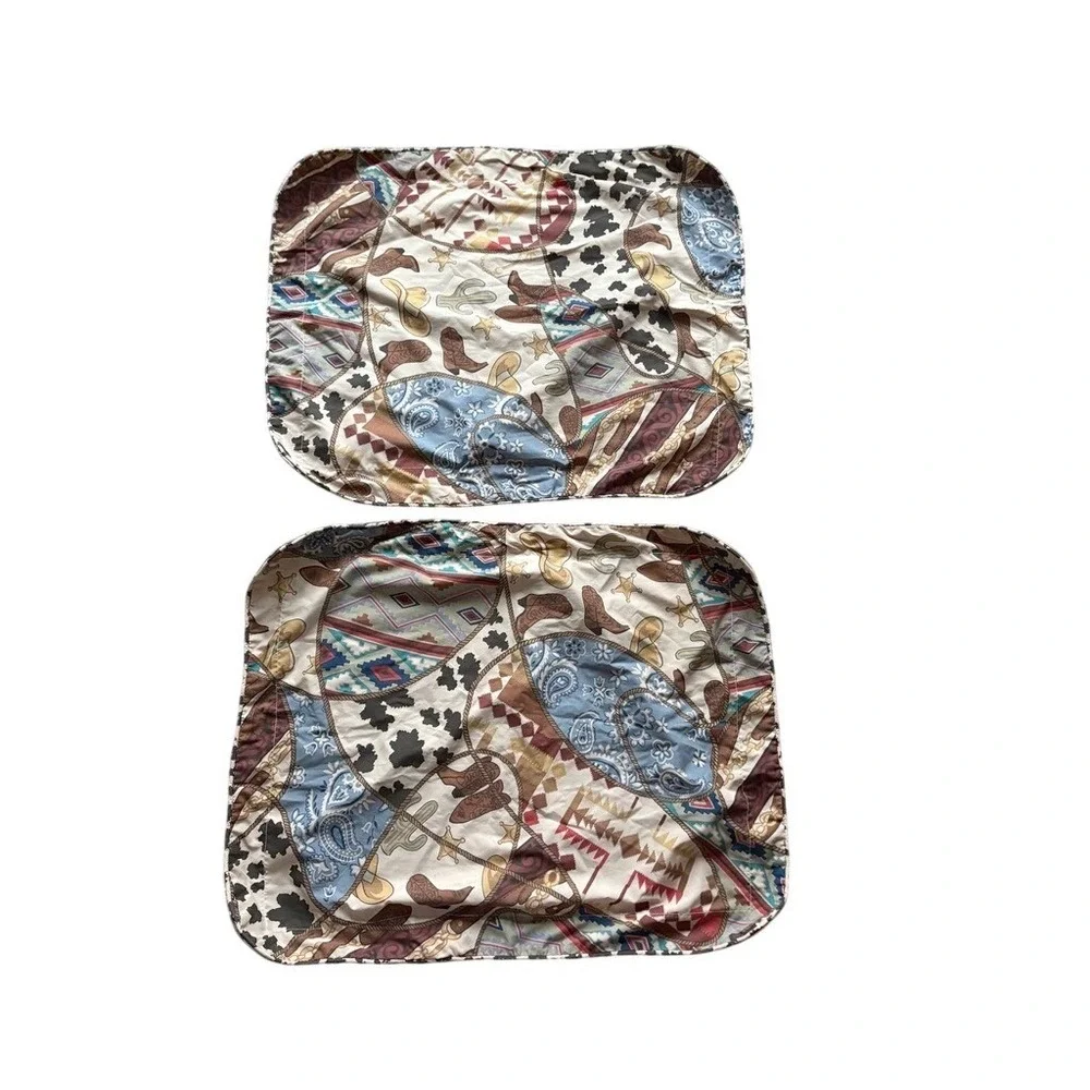 Royalton Western Cowboy Shams Boots Bandana‎ Print Pillow Covers Set of 2